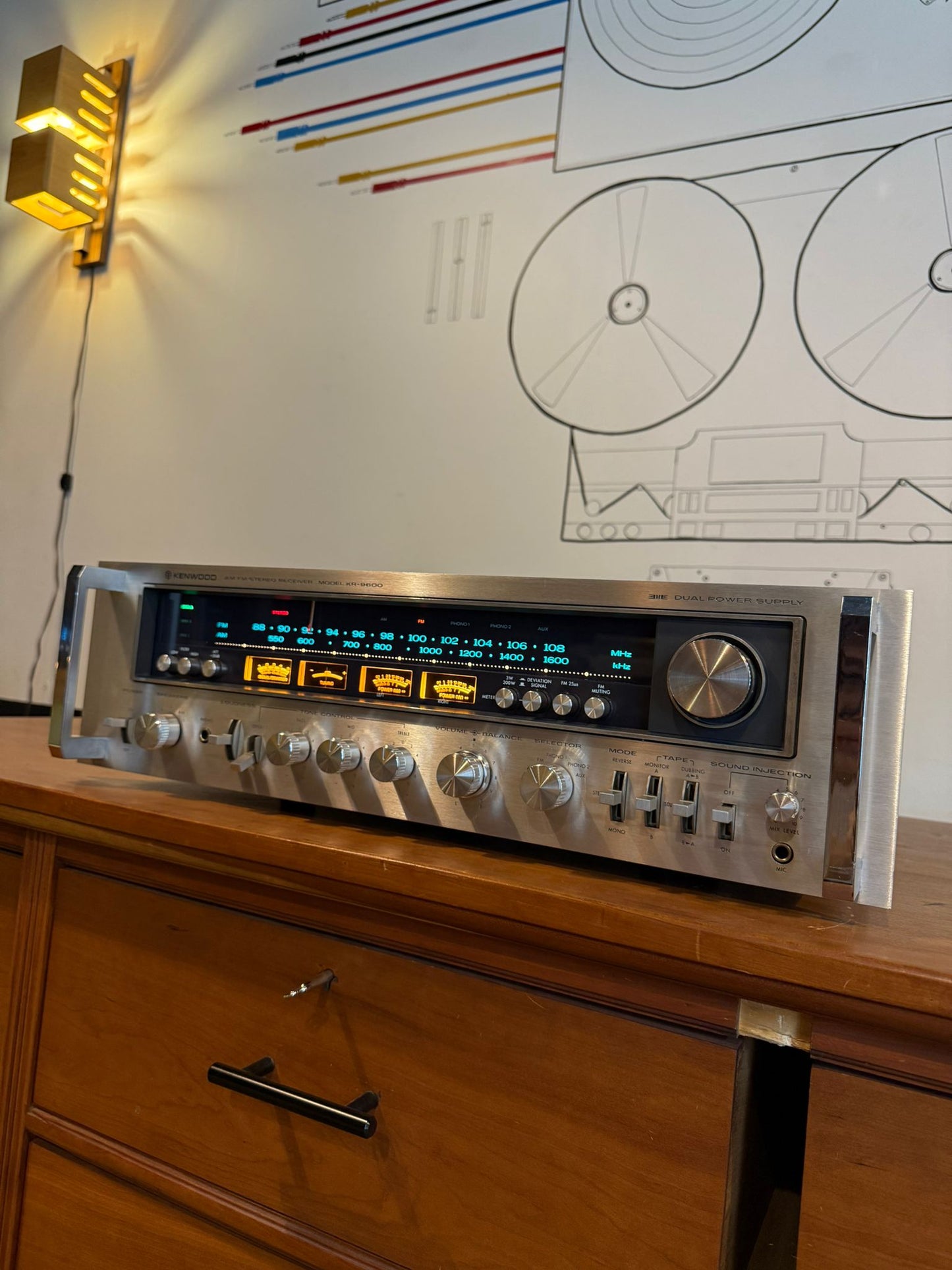 Kenwood AM/FM Stereo Receiver Dual Power Supply